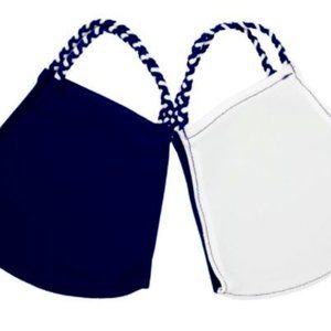 POMCHIES Face Masks - 2 PACK - Navy and White